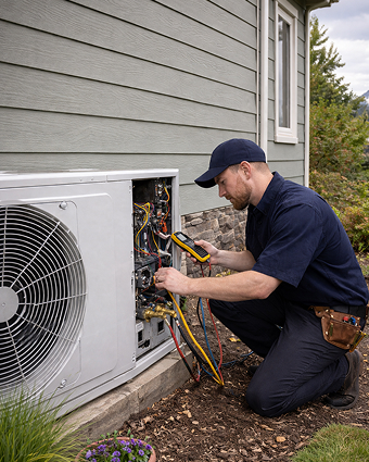 Illustration of a modern business website showcasing service details and customer engagement.